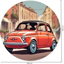 PIPPER. Kruhová samolepka na stenu "Fiat 500" Veľkosť: 100 cm