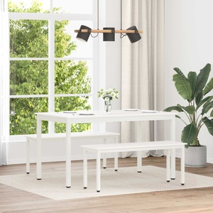 vidaXL Пейка Бяло 110 x 35 x 45 cm Солидно борово дърво (892774)