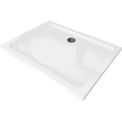 Mexen Flat правоъгълна смесителна тава 90 x 70 см, бял, черен сифон - 40107090B (40107090B)