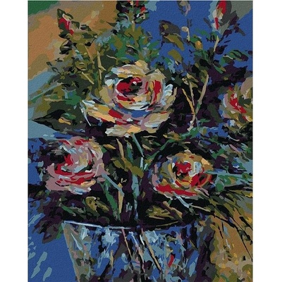 zuty Malování Podle Čísel Růže V Kbelíku 80 x 100 Cm Plátno