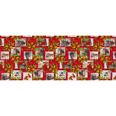 Sanem Plastik 1575 PVC ubrus Florista Vánoční střípky červená 120x140 cm