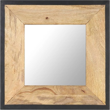 vidaXL Огледало, 50x50 см, мангово дърво масив (321629)