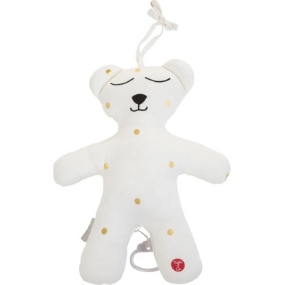 Childhome Medvedík s hudobným boxom Jersey Gold Dots
