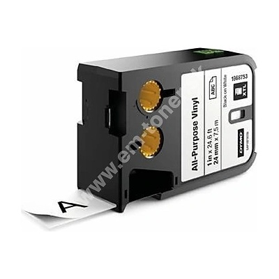 páska DYMO XTL 1868753 Black On White All-Purpose Vinyl Tape (24mm)