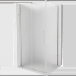 Mexen Velar плъзгаща се душ кабина 90 x 80 см, матирано, четкан никел - 871-090-080-31-97 (871-090-080-31-97)