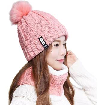 HARAHU Комплект за грейка за шапка и врат za-21525 - Розов kp21525 (za-21525)