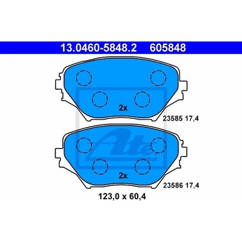 Sada brzdových platničiek kotúčovej brzdy ATE 13.0460-5848.2