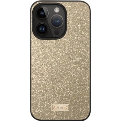 Sulada elegantné trblietavé iPhone 14 Pro - zlaté