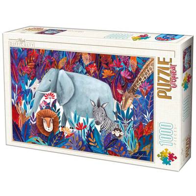 D-Toys - Puzzle Andrea Kürti: Tropický slon - 1000 dílků