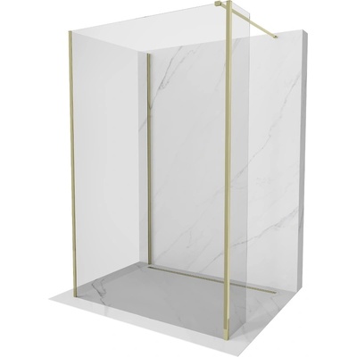Mexen Kioto душ преграда Walk-in 140 x 90 x 40 см, прозрачен, златен - 800-140-090-221-50-00-040 (800-140-090-221-50-00-040)