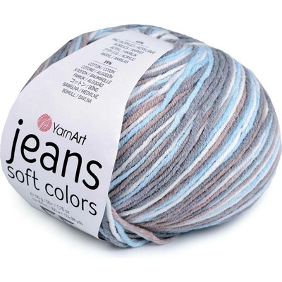 Pletací příze Jeans Soft Color 50 g Varianta: 9 (6210) šedá, Balení: 1 ks 57089/144886/262608