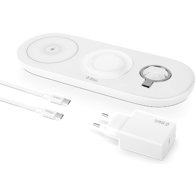 Ttec Безжично зарядно ttec AirCharger Trio (3 in 1) iPhone + Apple Watch + AirPods Wireless Speed Charging Station+ 20WPD Charger