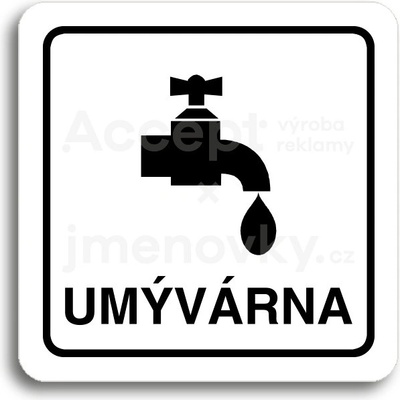 ACCEPT Piktogram umývárna - bílá tabulka - černý tisk