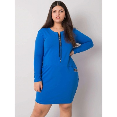 Priliehavé mikinové šaty so zipsom RV-SK-7241.43 blue