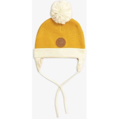 Mini Rodini Žltá čiapka s brmbolcom