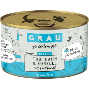 Grau Kitten bez obilnín morčacie a pstruh 6 x 200 g