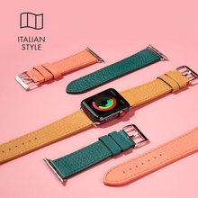 LAUT Milano – kožený remienok na Apple Watch 42/44 mm, koralový LAUT-AWL-ML-P