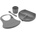 BabyJem Силиконов комплект за хранене BabyJem - Grey (728)