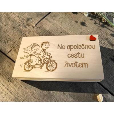 Dekorace z Řečice Dřevěná dárková krabička/přání na darování peněz.Svatební