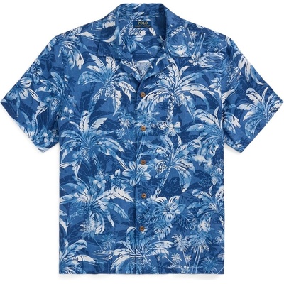 Ralph Lauren Риза с къс ръкав Polo Ralph Lauren Men's Linen Palm Pattern Short Sleeve Shirt - Indigo Palm
