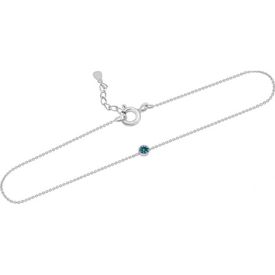 Eppi stříbrný minimalistický s modrým diamantem Smyth BR44234