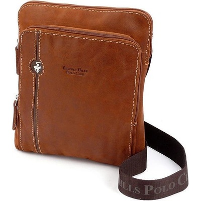 Beverly Hills Polo Club taška Crossbody kožená BHPC Explore L BH-381-75 3l tabáková