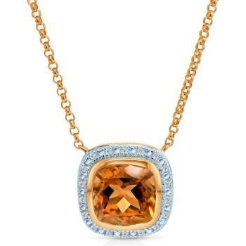 SAVICKI Колие Savicki: двуцветно злато, цитрин, диаманти