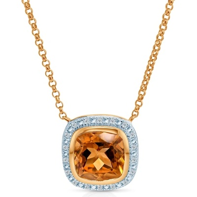 SAVICKI Колие Savicki: двуцветно злато, цитрин, диаманти