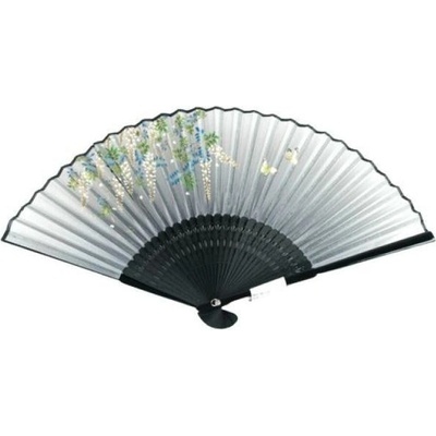 Japonský hedvábný vějíř Butterfly Black