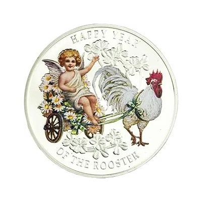 Emporium coin House Сребърна монета "Грижовност и Вярност, Петел и Ангел", с частично цветно покритие (2010150)