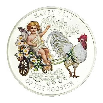 Emporium coin House Сребърна монета "Грижовност и Вярност, Петел и Ангел", с частично цветно покритие (2010150)