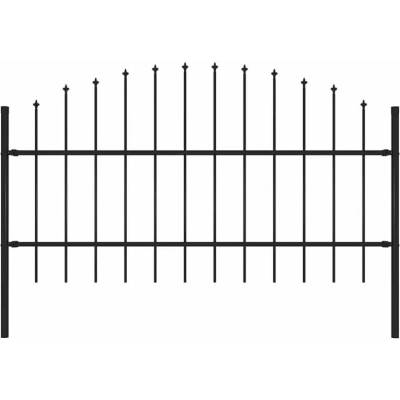 vidaXL Zahradní plot s hroty ocel (0,75–1) x 1,7 m černý