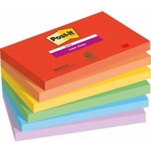 Post-it 3M Sticky Notes Post-it® Super Sticky, PLAYFUL, 76x127mm, 6x90 cards