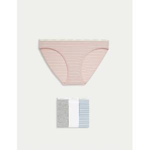 Marks & Spencer Бикини с висок памучен дял, комплект 4 бр. Marks & Spencer в синьо Marks & Spencer | Sin | ЖЕНИ | XS