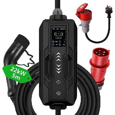 IMMAX cestovní nabíjecí stanice pro elektromobily EV/PHEV AC Type 2, 22 kW