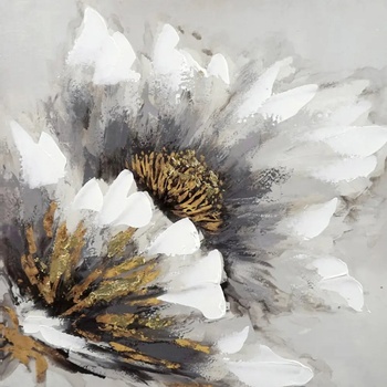 КАРТИНА С МАСЛЕНИ БОИ 35Х35 СМ БЯЛО ЦВЕТЕ