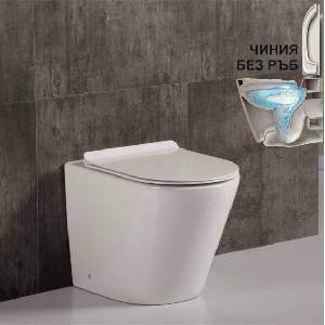 Inter Ceramic СТОЯЩА Т. ЧИНИЯ icc 5437 rimless И СЕДАЛКА slim ЗАБ. ПАДАНЕ ЗА ВГР. КАЗАНЧЕ ОВАЛ (icc 5437)