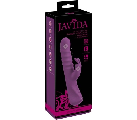 Javida 2 Function Vibration & Thrusting Rabbit Vibrator Purple