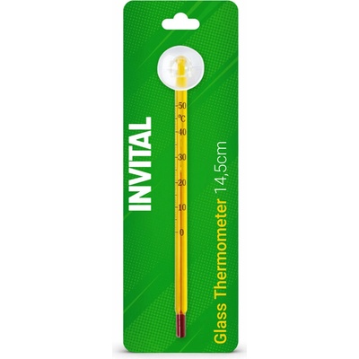 Invital sklenený teplomer s prísavkou 14,5 cm