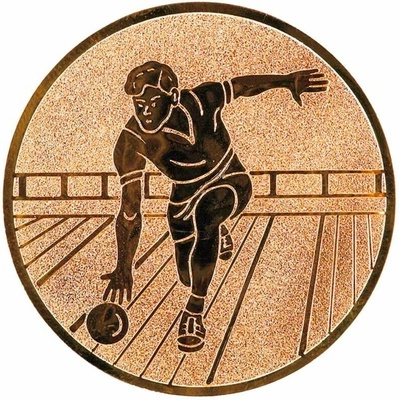 Bowling: Hliníkový emblém na trofej Ø 50 mm bronzová