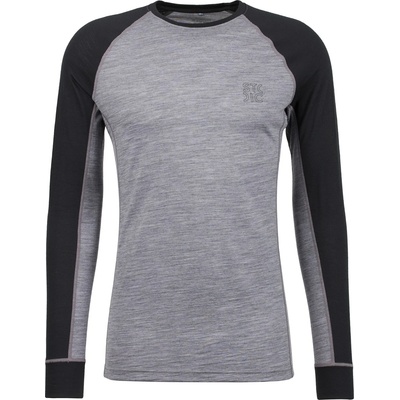 Stoic Мъжко мериносово термобельо Stoic Merino180 BengtSt. L/S Merino base layer - Black / Charcoal Grey Melange (015-2080-1114)