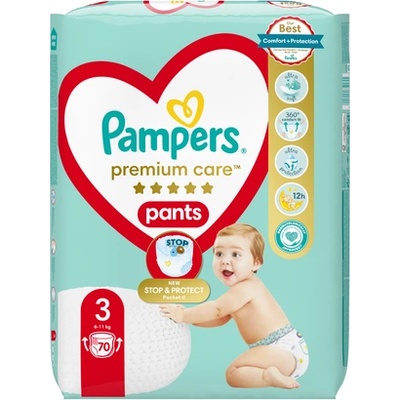 Pampers Пелени-гащички Premium care Pants 3 70бр