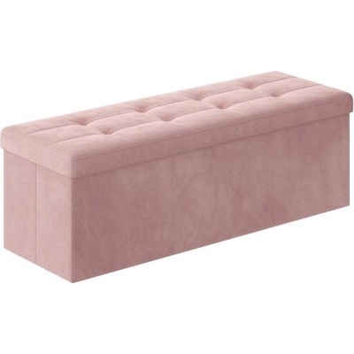TEXTILOMANIE Taburet s úložným prostorem OTTOMAN 110 × 38 cm, růžový
