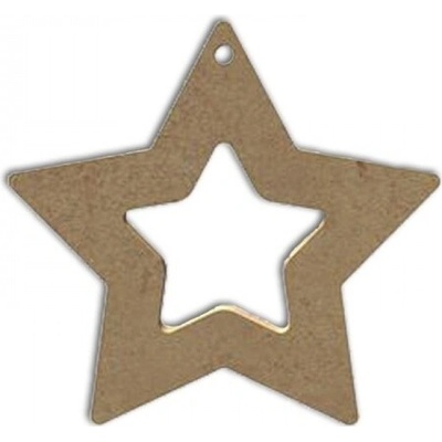Dřevěný výřez k dekoraci Gomille závěsný, 10 x 10 cm hvězda Gomille