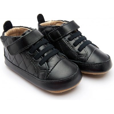 Capáčkové barefoot boty Oldsoles Quilt Bambini Nero