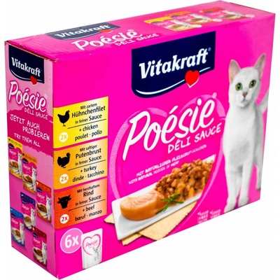 Vitakraft Poésie multipack mäsové kura morka hovädzie v šťave 6 x 85 g