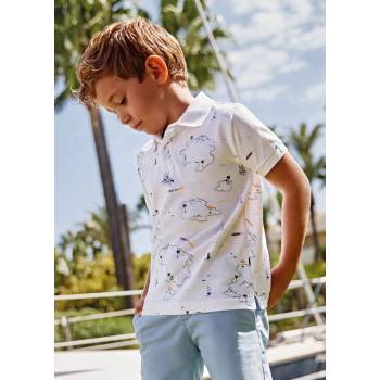 Image 1 of MAYORAL Поло тениска с къс ръкав с щампи за момче Майорал в бяло