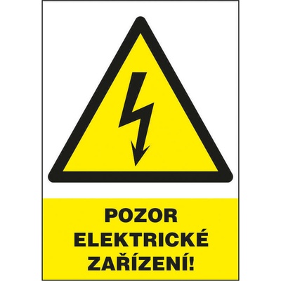 Walteco Pozor elektrické zariadenie 50x80mm, samolepka Množstvo: 1 ks , 20012