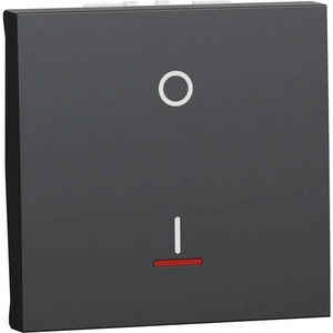 Schneider Electric SE Двуполюсен ключ 16А с индикатор 2 мод. цвят Антрацит Unica - NU326254S (NU326254S)