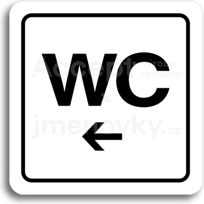ACCEPT Piktogram WC vlevo - bílá tabulka - černý tisk